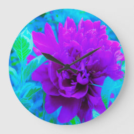 Mörk Lila Peony med Vacker Weigela-lövverk Stor Klocka