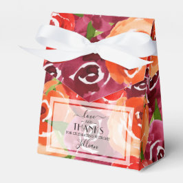 Mörk Lila Red Orange Watercolor Flowers Presentaskar