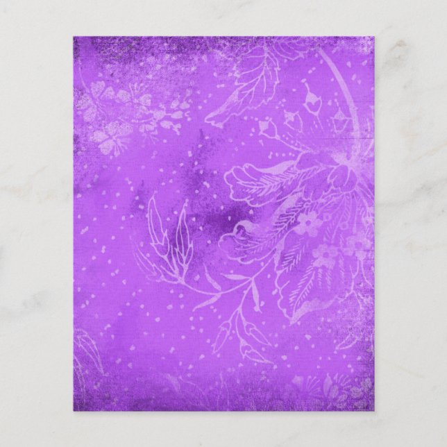 Mörk Lila Shabby Blommigt Scrapbook Papper (Framsida)