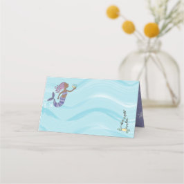 Mörk Lila Sjöjungfru födelsedag Placeringskort