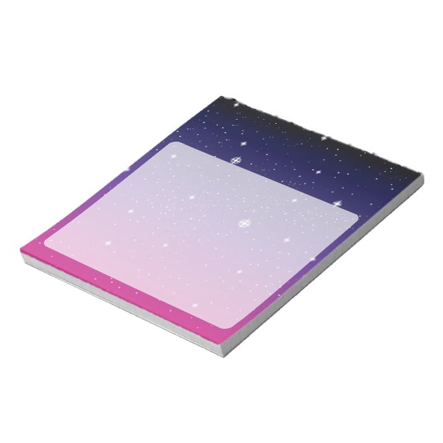 Mörk Lila Starry Night Himlar Anteckningsblock (Roterad)