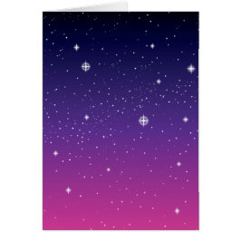 Mörk Lila Starry Night Himlar Hälsningskort