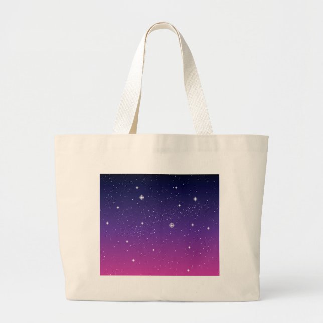 Mörk Lila Starry Night Himlar Jumbo Tygkasse (Framsidan)