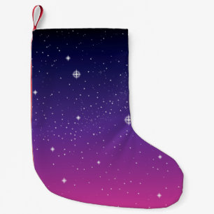 Mörk Lila Starry Night Himlar Liten Julstrumpa