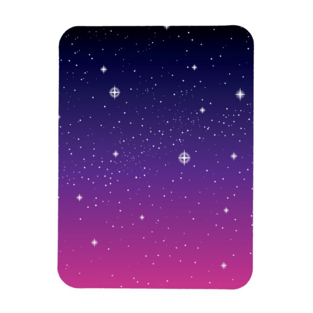 Mörk Lila Starry Night Himlar Magnet (Vertikal)