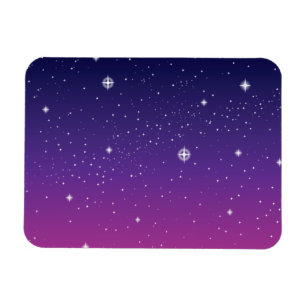 Mörk Lila Starry Night Himlar Magnet