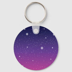 Mörk Lila Starry Night Himlar Nyckelring
