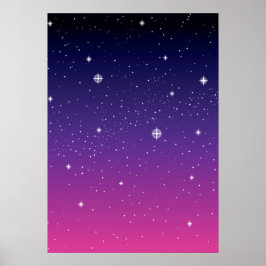 Mörk Lila Starry Night Himlar Poster