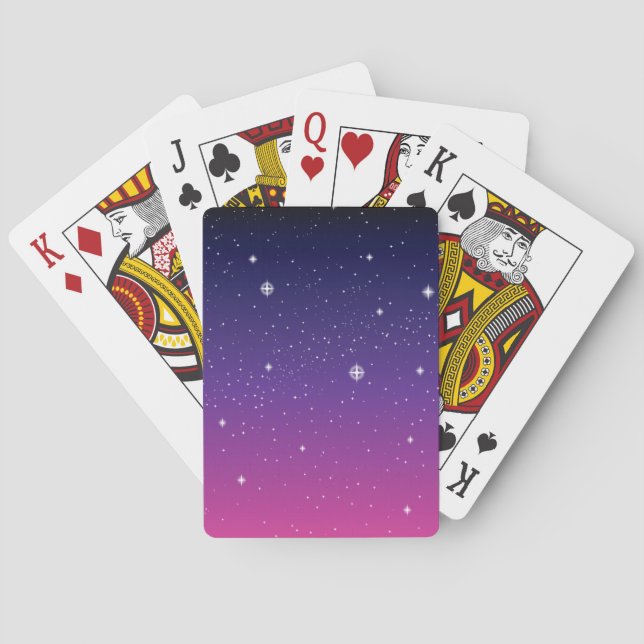 Mörk Lila Starry Night Himlar Spel Kort (Baksidan)