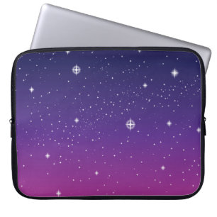 Mörk lila stjärnklar natthimmel laptop sleeve
