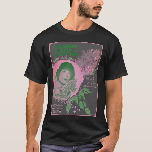 Mörk "LILA TIME" T-tröja Tee Shirt (Framsida)