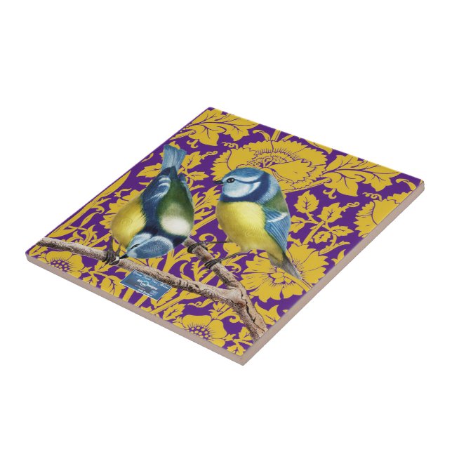 Mörk-Lila (väggblommor) RFPMDesigns ©️ 2024 Kakelplatta (Sidan)