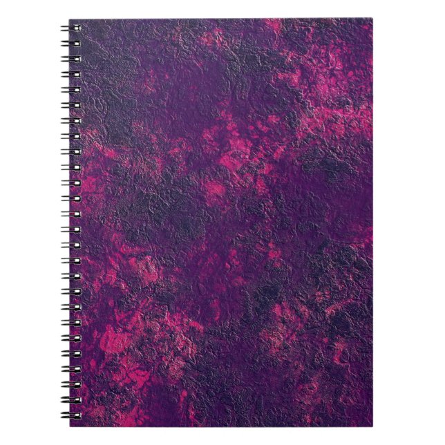 Mörk lila violet struktur texturerat suede marble  anteckningsbok (Framsidan)