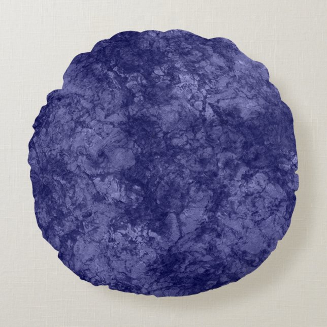 Mörk lila violet struktur texturerat suede marble  rund kudde (Framsidan)