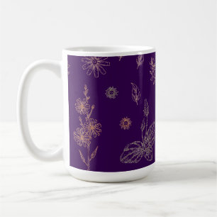 Mörk Lila Wildblome Patterned Mugg