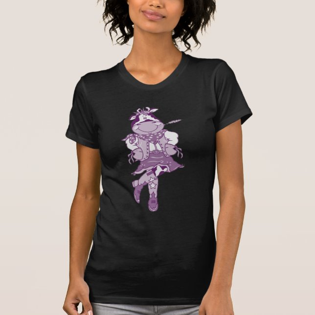 Mörk lilakoCowGirl Tee Shirt (Framsida)
