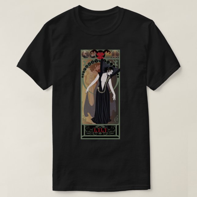 Mörk Lili-art nouveau-Legend T Shirt (Design framsida)