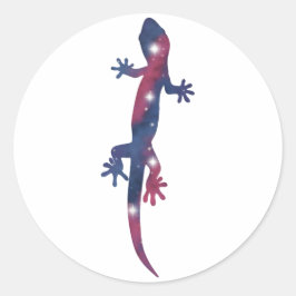 Mörk Lizard Starscape Sticker Runt Klistermärke
