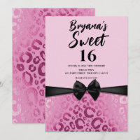 Mörk & Ljus Rosa Glam Leopardtryck Sweet 16