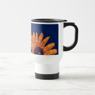 Mörk - ljusa orange solrosor för blått resemugg