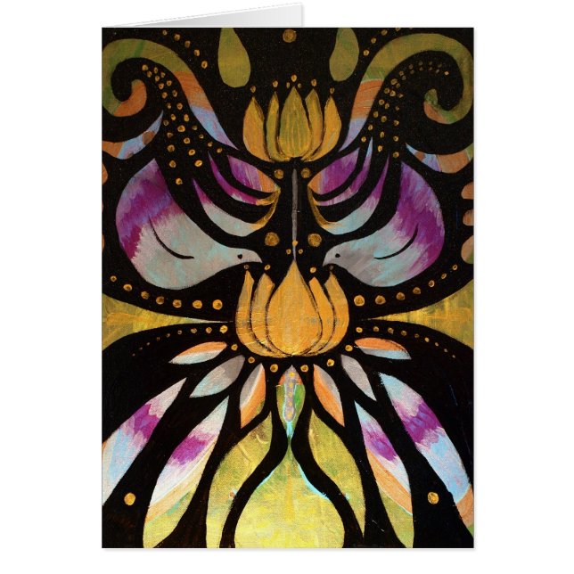 Mörk lotusblomma hälsningskort (Framsidan)