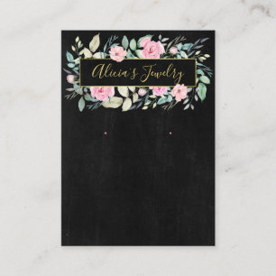 Mörk Lush Flowers Necklace & Earring Visning Visitkort