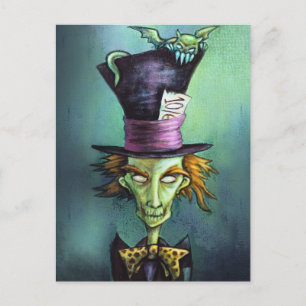 Mörk Mad Hatter från Alice i Wonderland Vykort