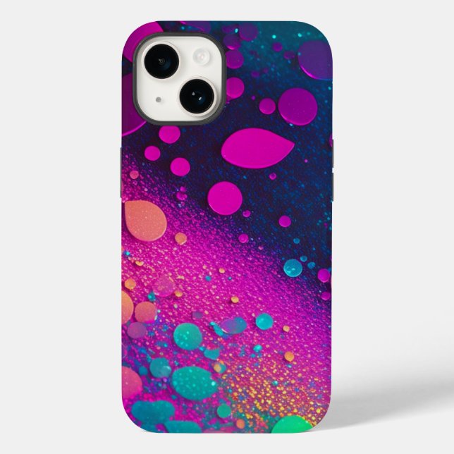 Mörk Magenta Aqua Glitter iPhone Mate Tuff Fodral (Baksida)