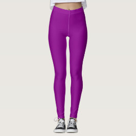 Mörk Magenta Färg Enhetlig Leggings