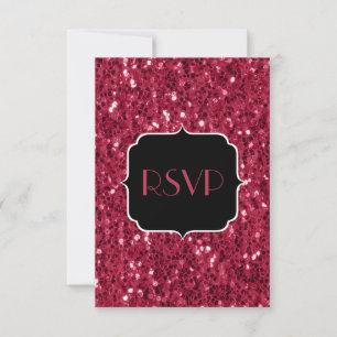 Mörk magenta rosa faux glitter sparkles Sweet 16 OSA Kort