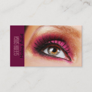 Mörk magenta synar makeupkonstnären visitkort