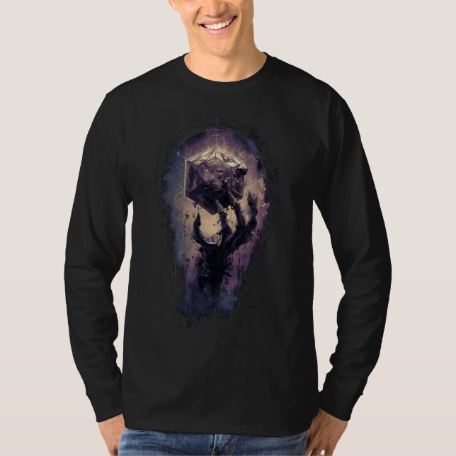 Mörk Magi Demonisk Hand Grafisk Långärmad T Shirt (Framsida)