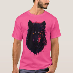 Mörk Magic Fantasy Intricate Varg Ansikte T Design Shirt