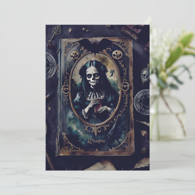 Mörk Magic Halloween fest Inbjudningar (Stående Fram)