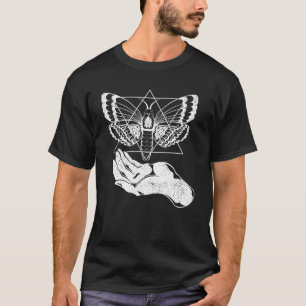 Mörk Magic Mysticism Hamsa Hand Moth Pagan Occult T Shirt