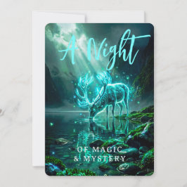 Mörk Magisk Lysande Cyan Andlig Hjort Fantasy Inbjudningar