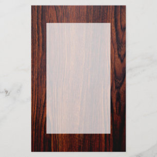 Mörk Mahogany-trämorn Brödved mönster Brevpapper