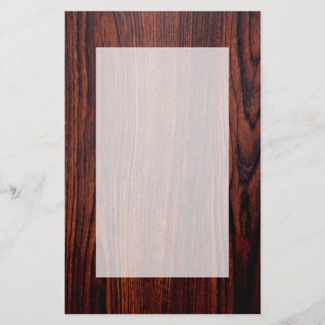 Mörk Mahogany-trämorn | Brödved mönster Brevpapper (Framsida)