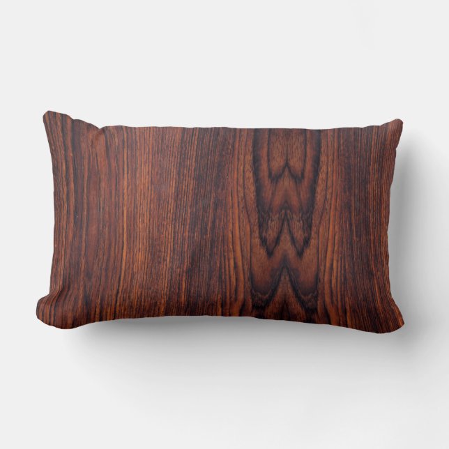 Mörk Mahogany-trämorn | Brödved mönster Lumbarkudde (Framsida)