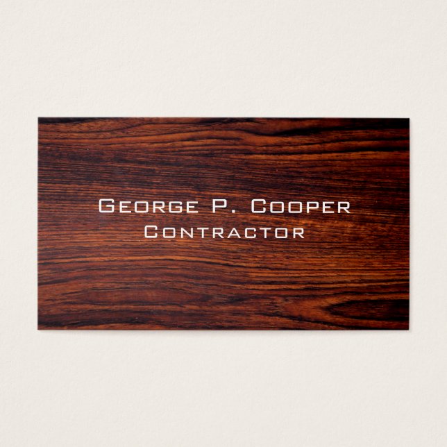 Mörk Mahogany-trämorn | Brödved mönster Visitkort (Framsidan)