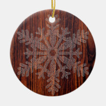 Mörk Mahogany Wood crystal snöflingor