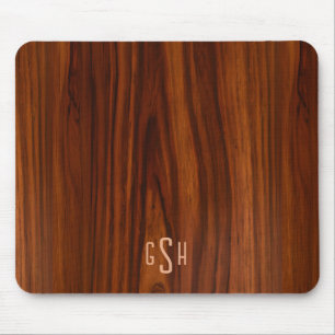 Mörk Mahogany Wood Struktur, Monogram Musmatta