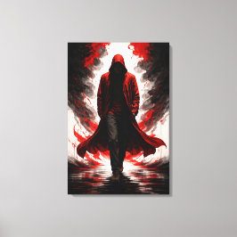 Mörk makt vaknar – rödkappad figur canvastryck