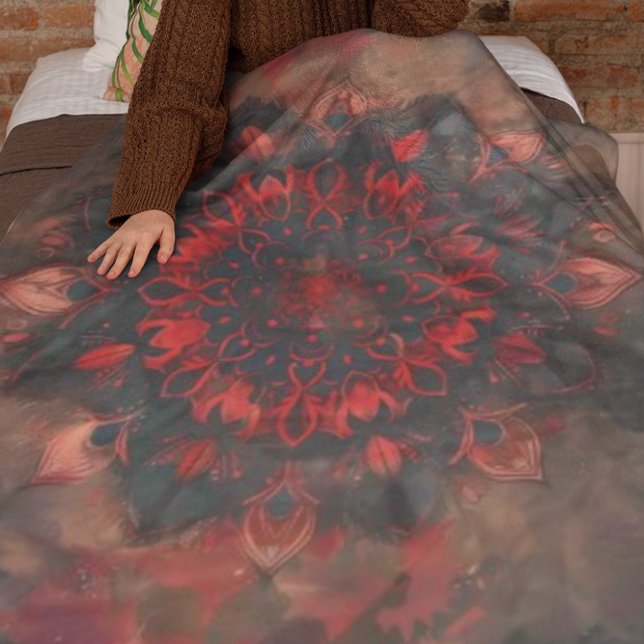 Mörk Mandala- Boho Gothic Gift Fleecefilt (Skapare uppladdad)