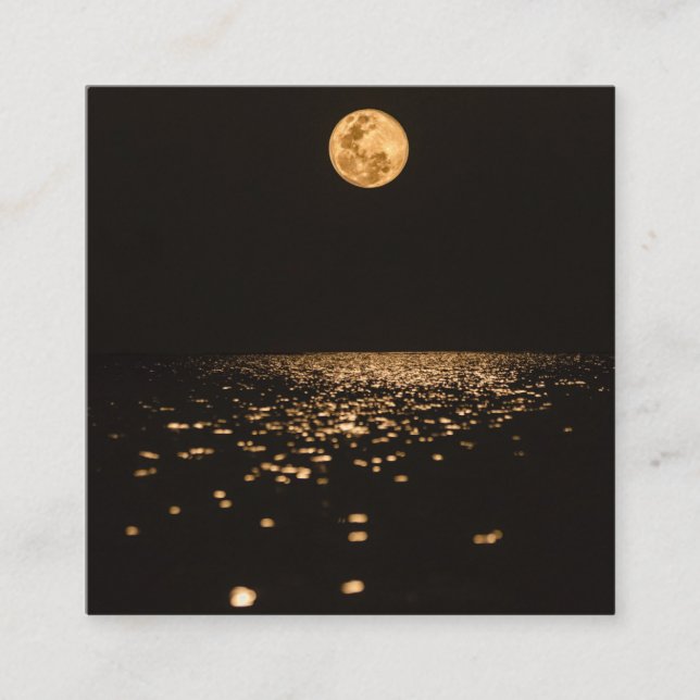 Mörk Måne Fyrkantigt Visitkort (Framsida)