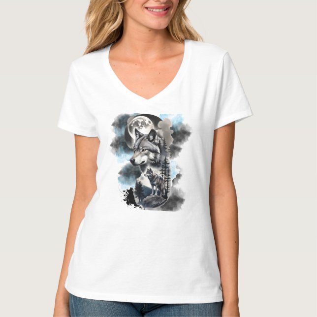 Mörk Måne Varger T Shirt (Framsida)