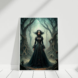 Mörk Måne Witch - Forest Queen Wall Art Poster