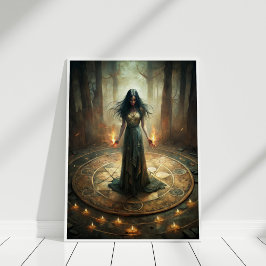 Mörk Måne Witch - Ritual Circle Wall Poster