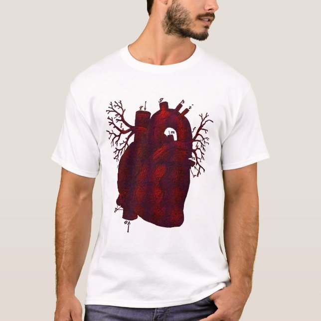 Mörk människahjärtaskjorta tee (Framsida)
