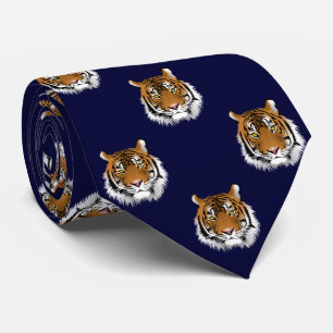 Mörk marinblå bakgrund för tiger slips